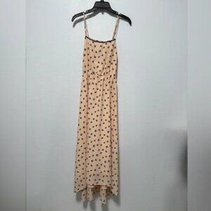 Elegant Peach Floral High Low Dress